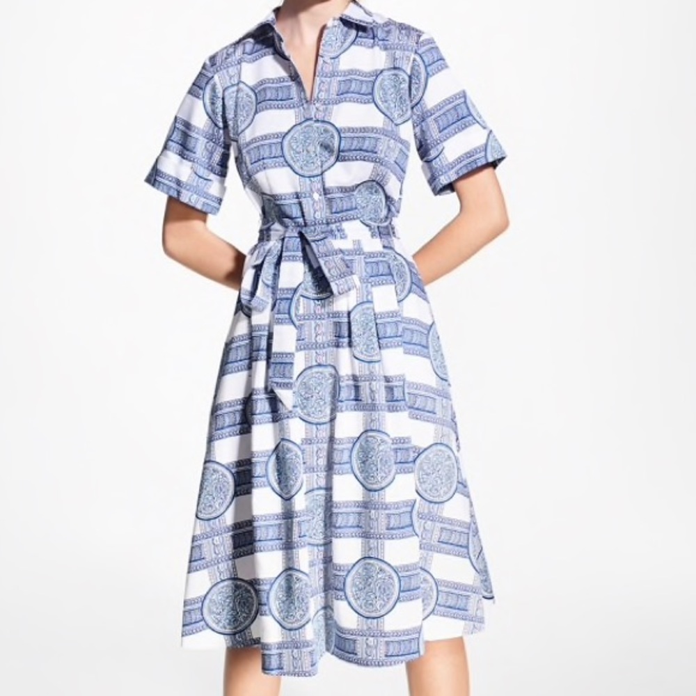 Brooks Brothers Porcelain-Print Shirt Dress